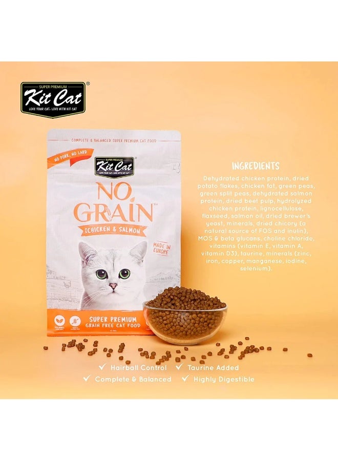 Kit Cat كيت كات بدون حبوب دجاج وسالمون 10 كجم - Image 3